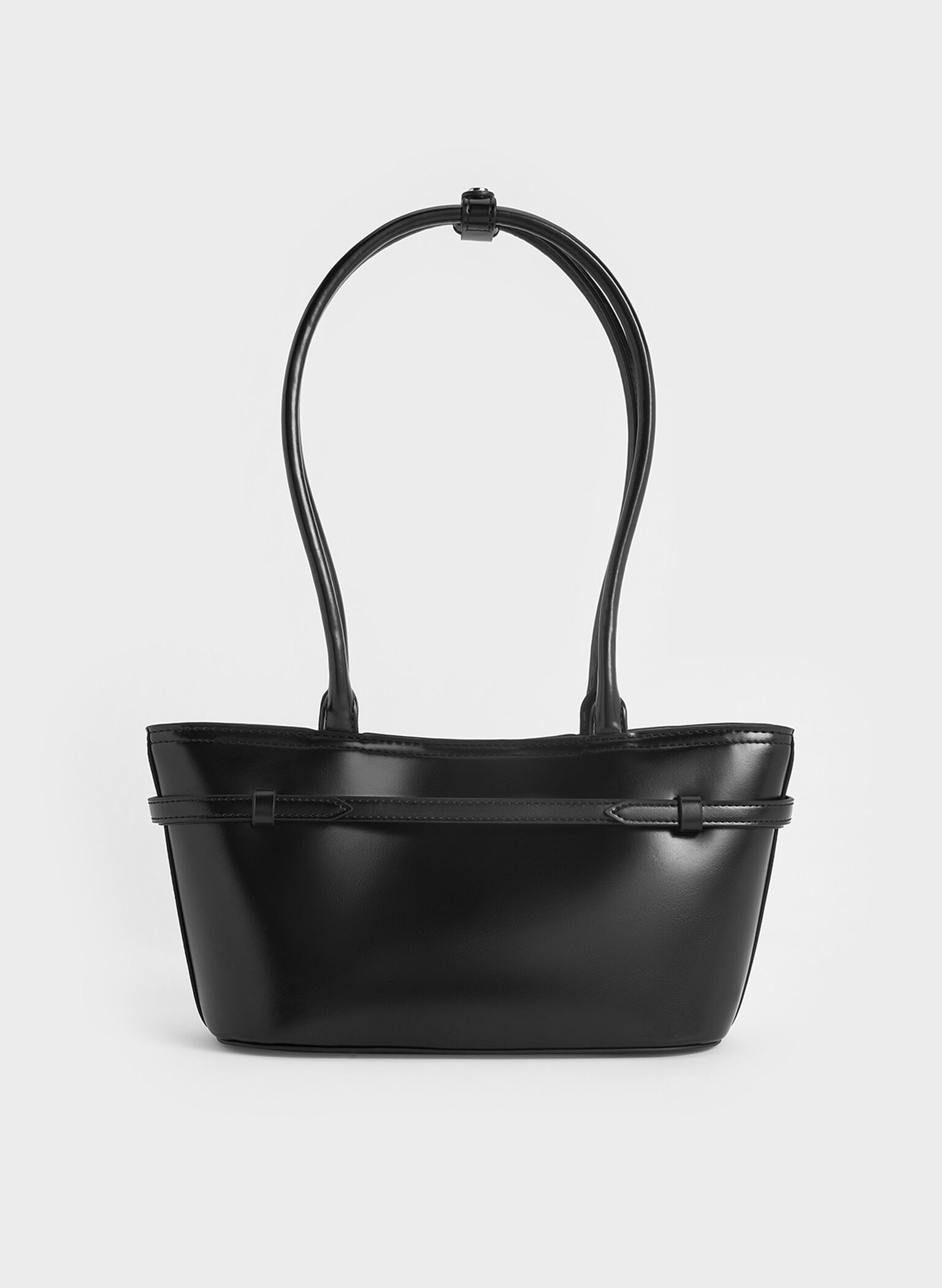 Sloane Elongated-Handle Shoulder Bag, Noir, hi-res