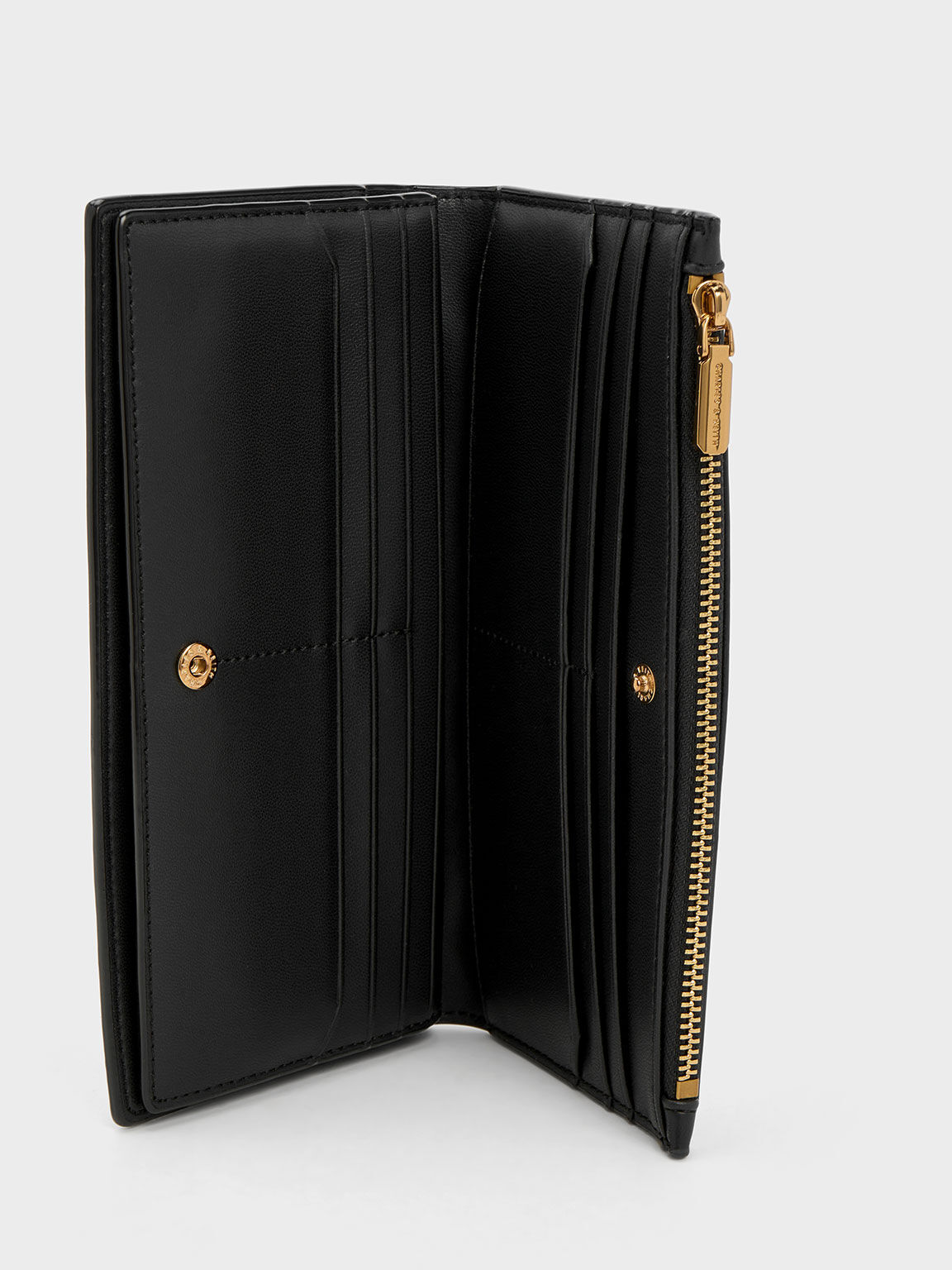 Danika Quilted Long Wallet Black