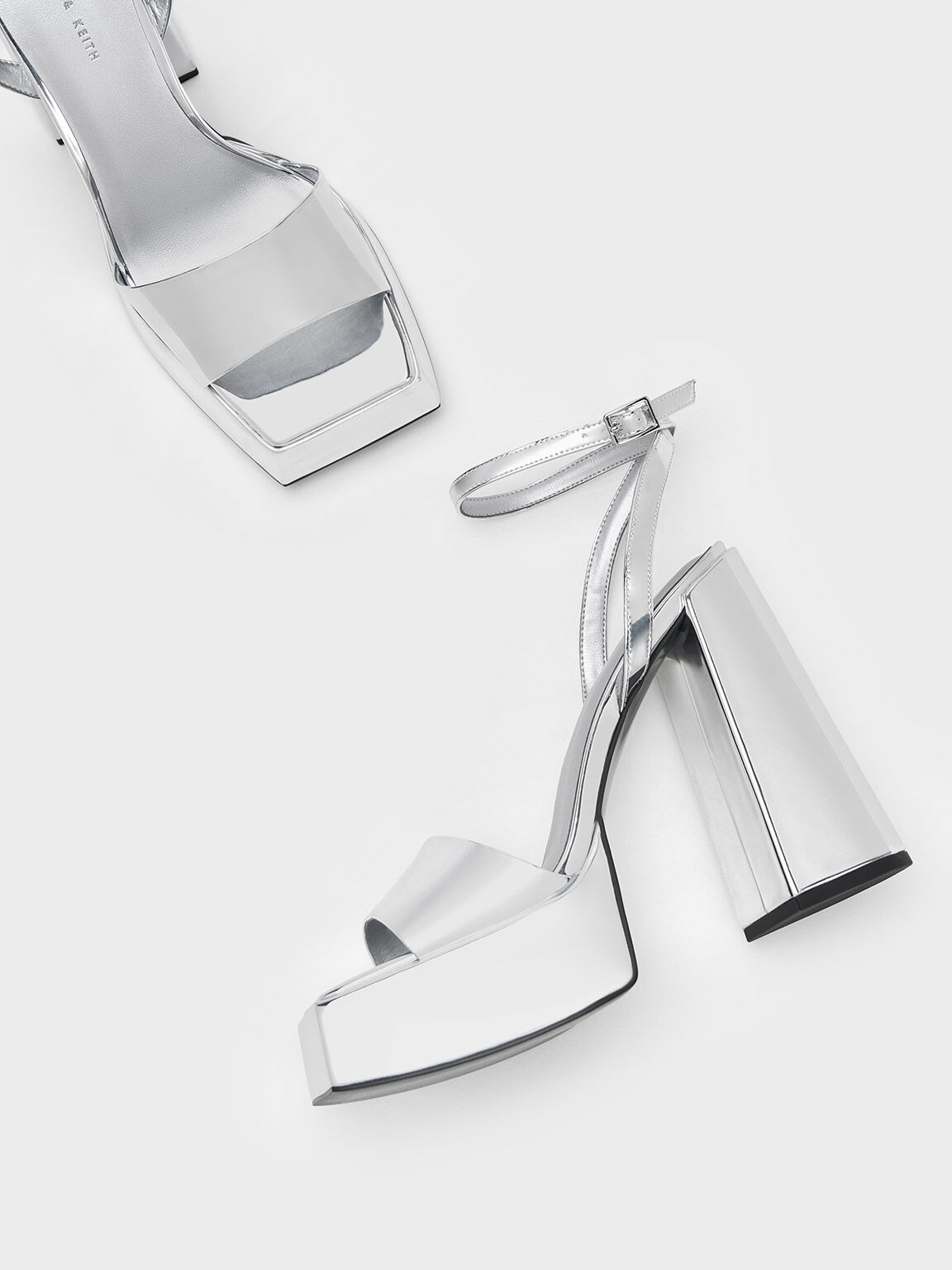 Silver block heel platform hotsell