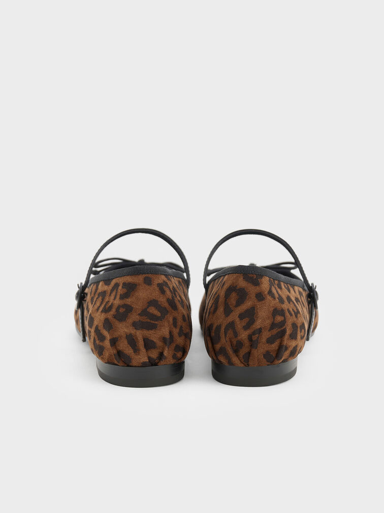 Emiko Leopard-Print Bow Mary Jane Flats, Animal Print Brown, hi-res