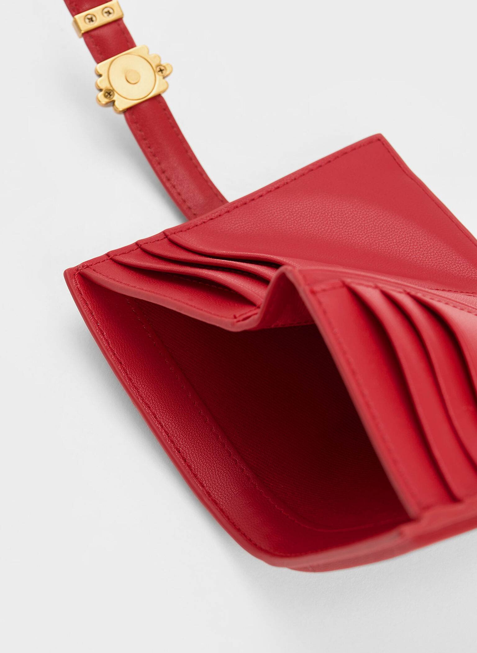 Trudy Metallic Accent Tweed Wallet, Red, hi-res