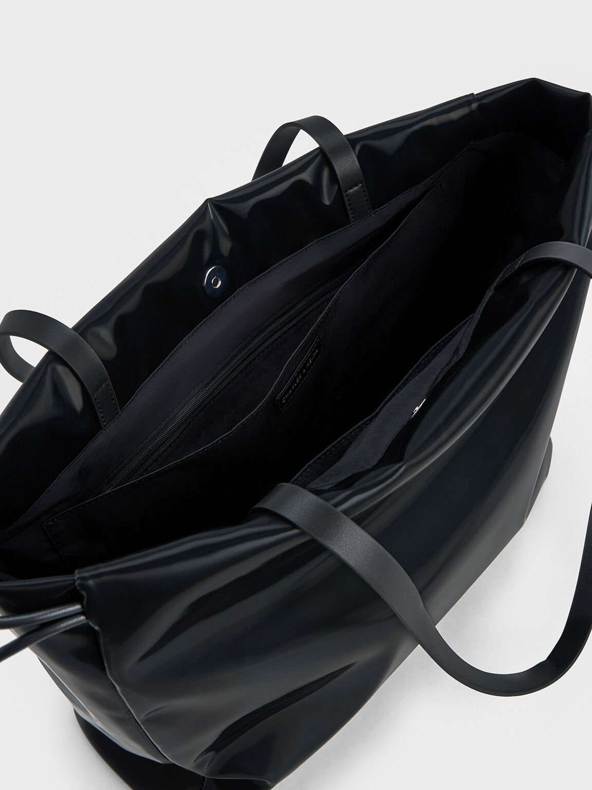 Black shiny tote bag new arrivals