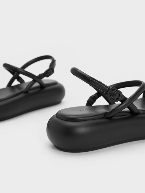 Keiko Padded Flatform Sandals, Black, hi-res