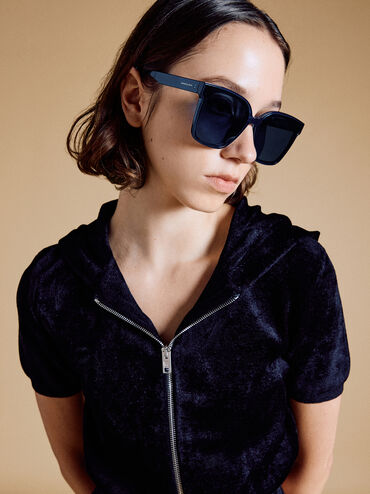 Brea Foldable Sunglasses, Blue, hi-res