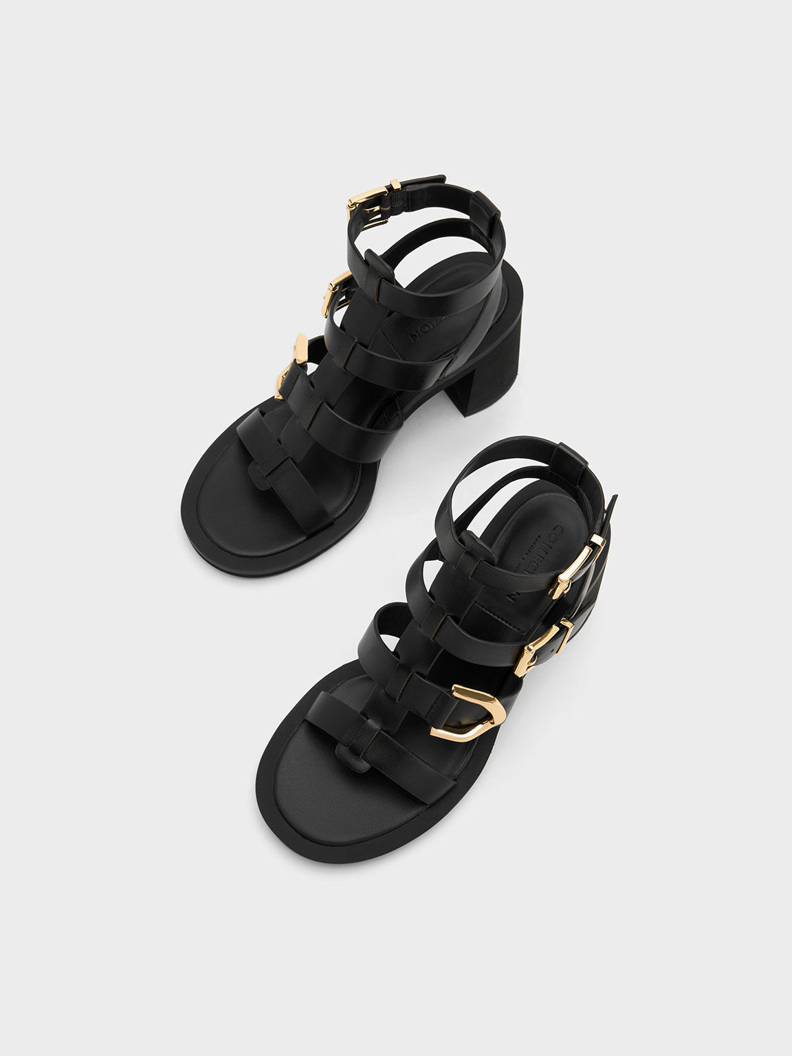 Shannen black gladiator outlet block heel sandals