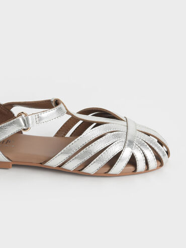 Girls' T-Bar Mary Janes, Silver, hi-res