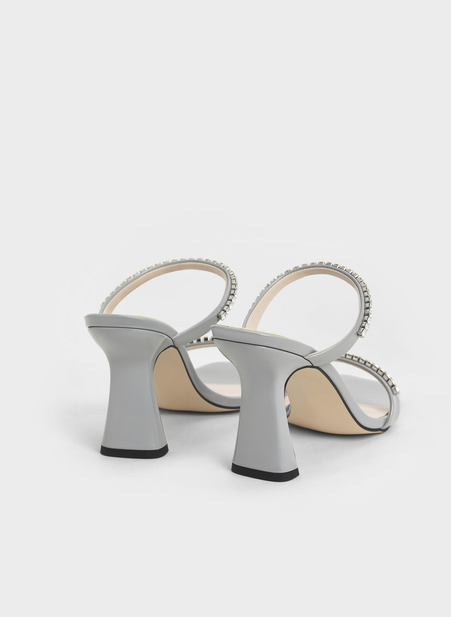Patent Gem-Encrusted Heeled Sandals, Light Blue, hi-res