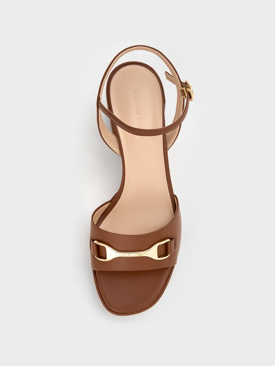 Cognac top platform heels