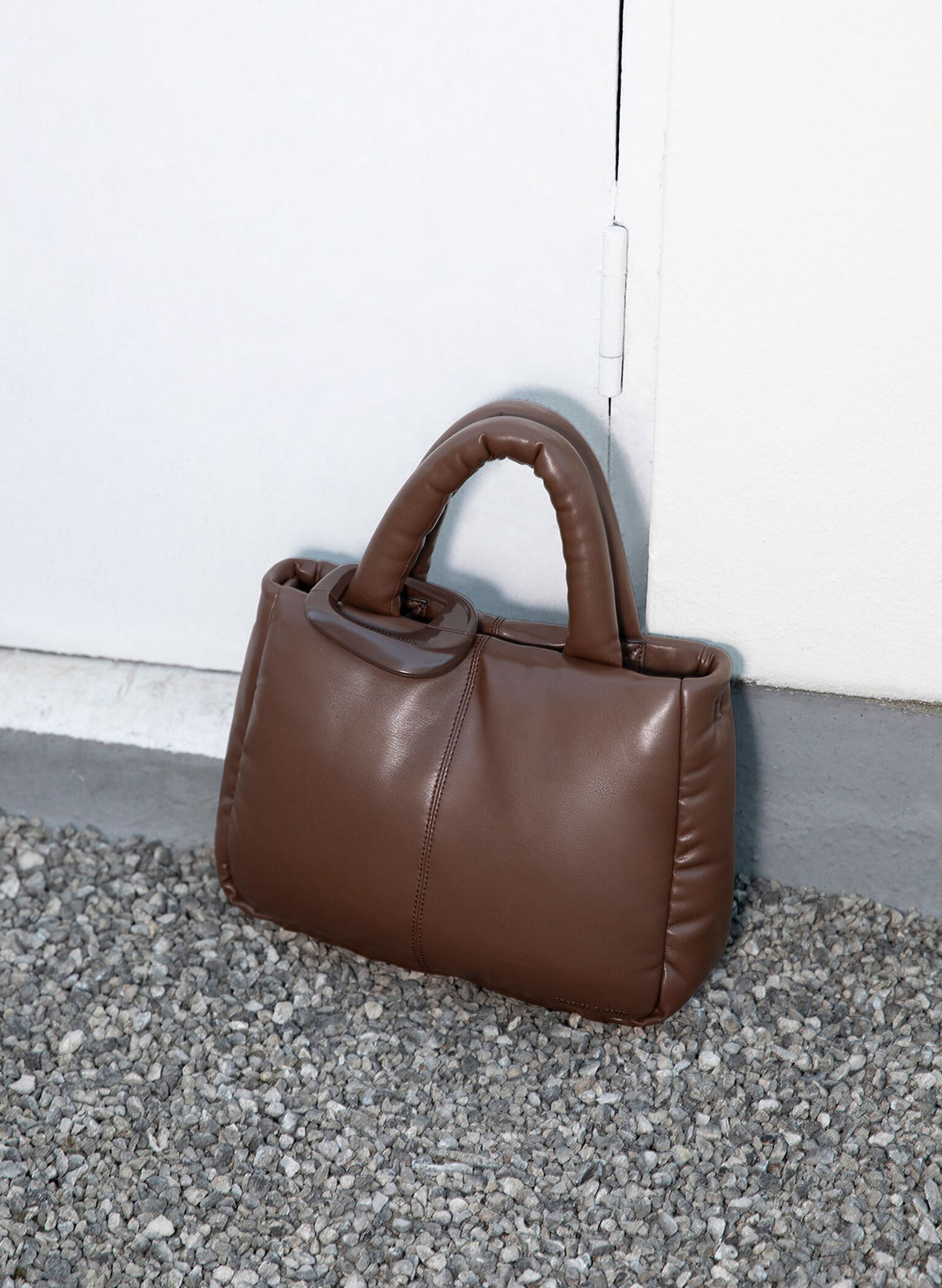 Moore Padded Tote Bag, Dark Brown, hi-res