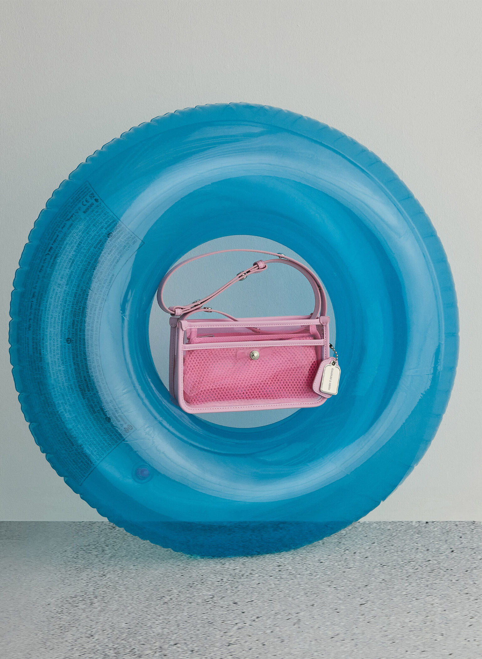 Norah See-Through Mesh Shoulder Bag, Bubble Gum Pink, hi-res