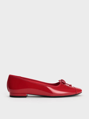 Glennis Bow Ballet Flats, Red, hi-res