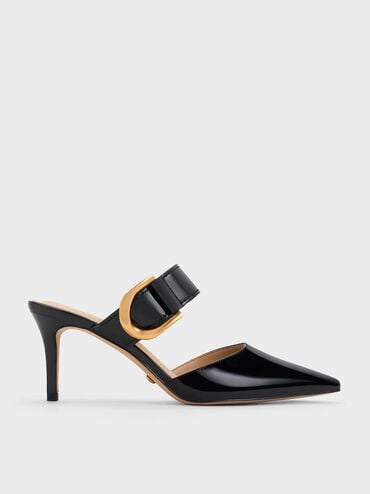 Gabine Patent Leather Mule Pumps, Black Patent, hi-res