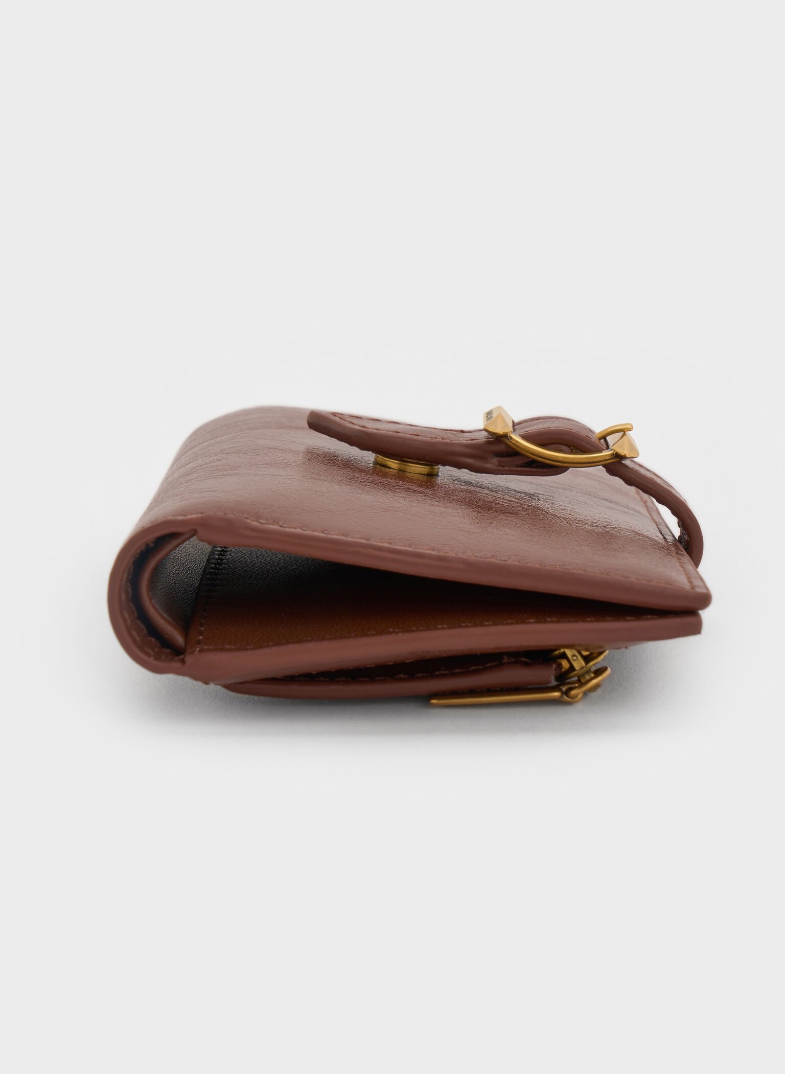 Bryna Belted Wallet, Dark Brown, hi-res