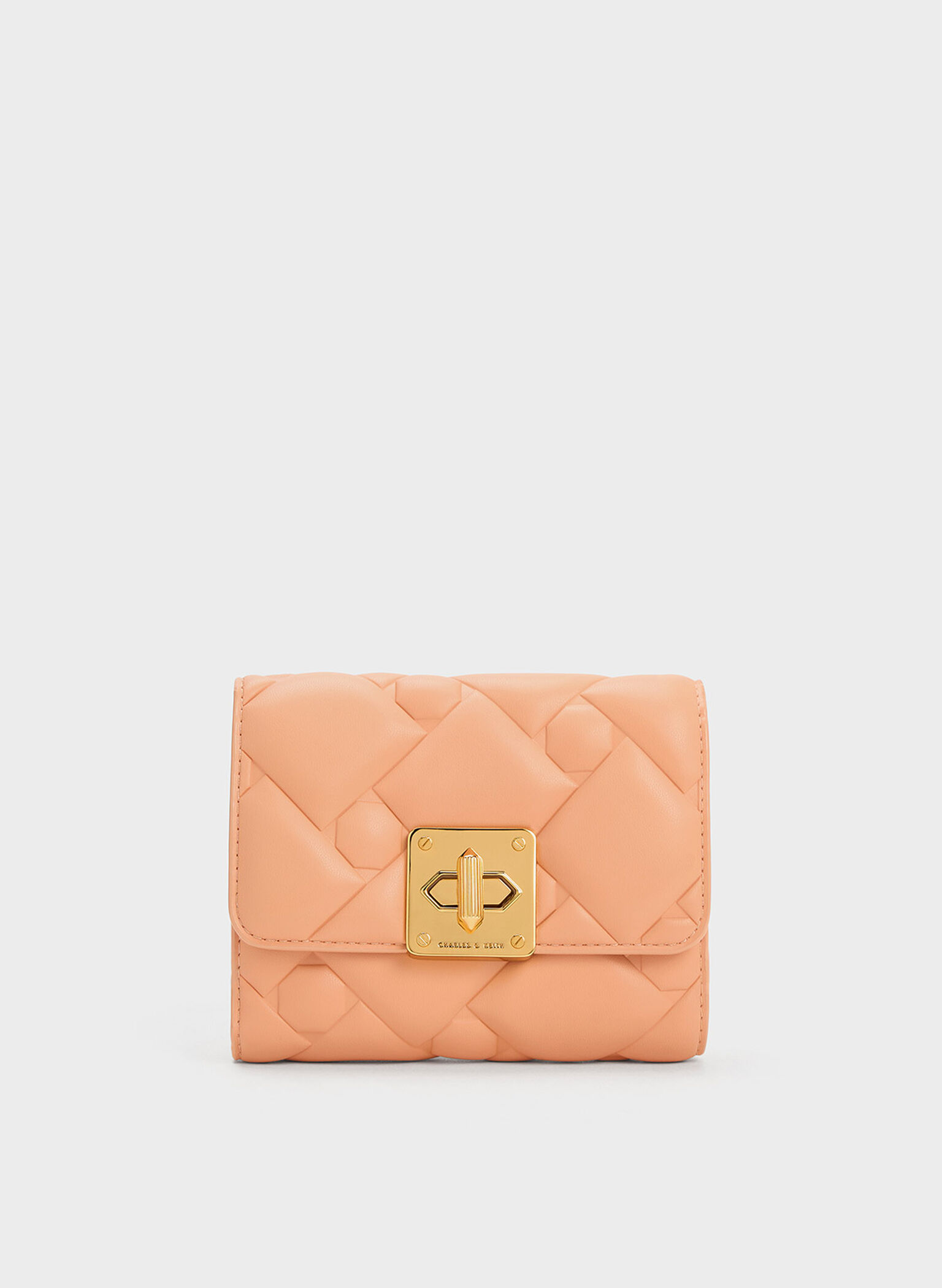Tillie Quilted Wallet, Orange, hi-res