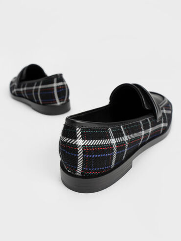 Woven Square-Toe Penny Loafers, Multi, hi-res