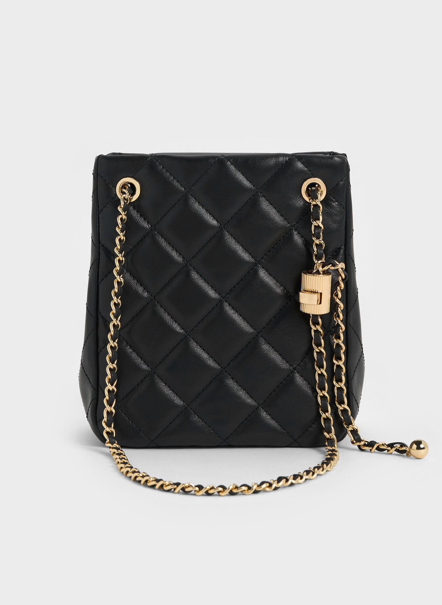 Alva Quilted Braided-Strap Shoulder Bag, Black, hi-res