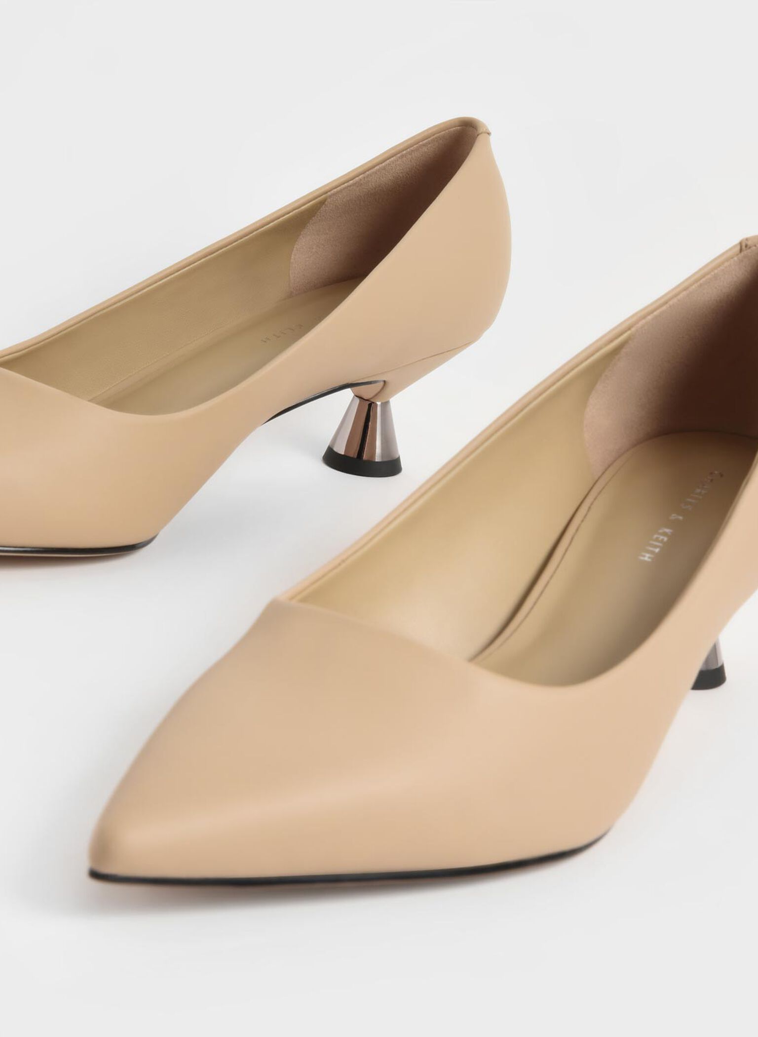 Spool Heel Pumps, Beige, hi-res