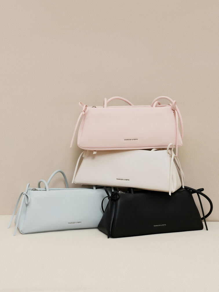 Hazel Bow Elongated Trapeze Shoulder Bag, Sea Salt Blue, hi-res