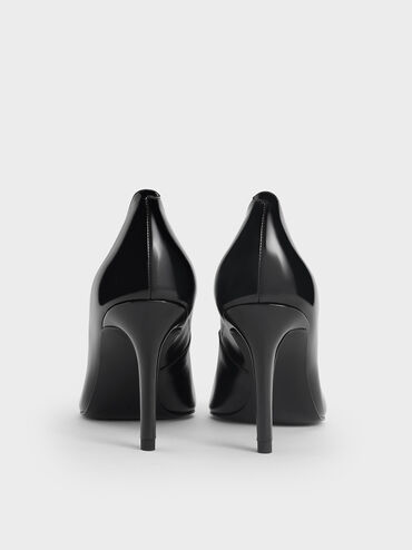 Bow Pointed-Toe Stiletto-Heel Pumps, Black Box, hi-res