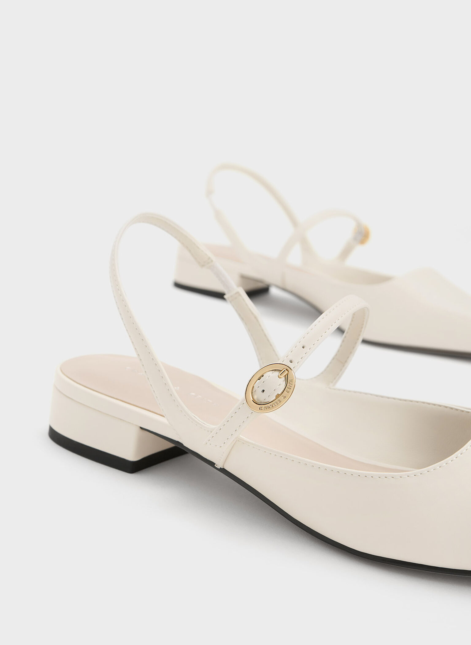 Roxane Slingback Mary Jane Flats, Chalk, hi-res