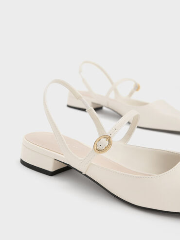 Roxane Slingback Mary Jane Flats, Chalk, hi-res