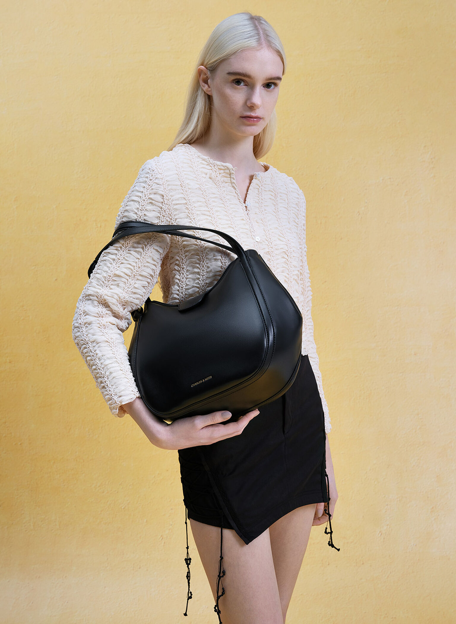 Kora Metallic-Accent Tote Bag, Black, hi-res