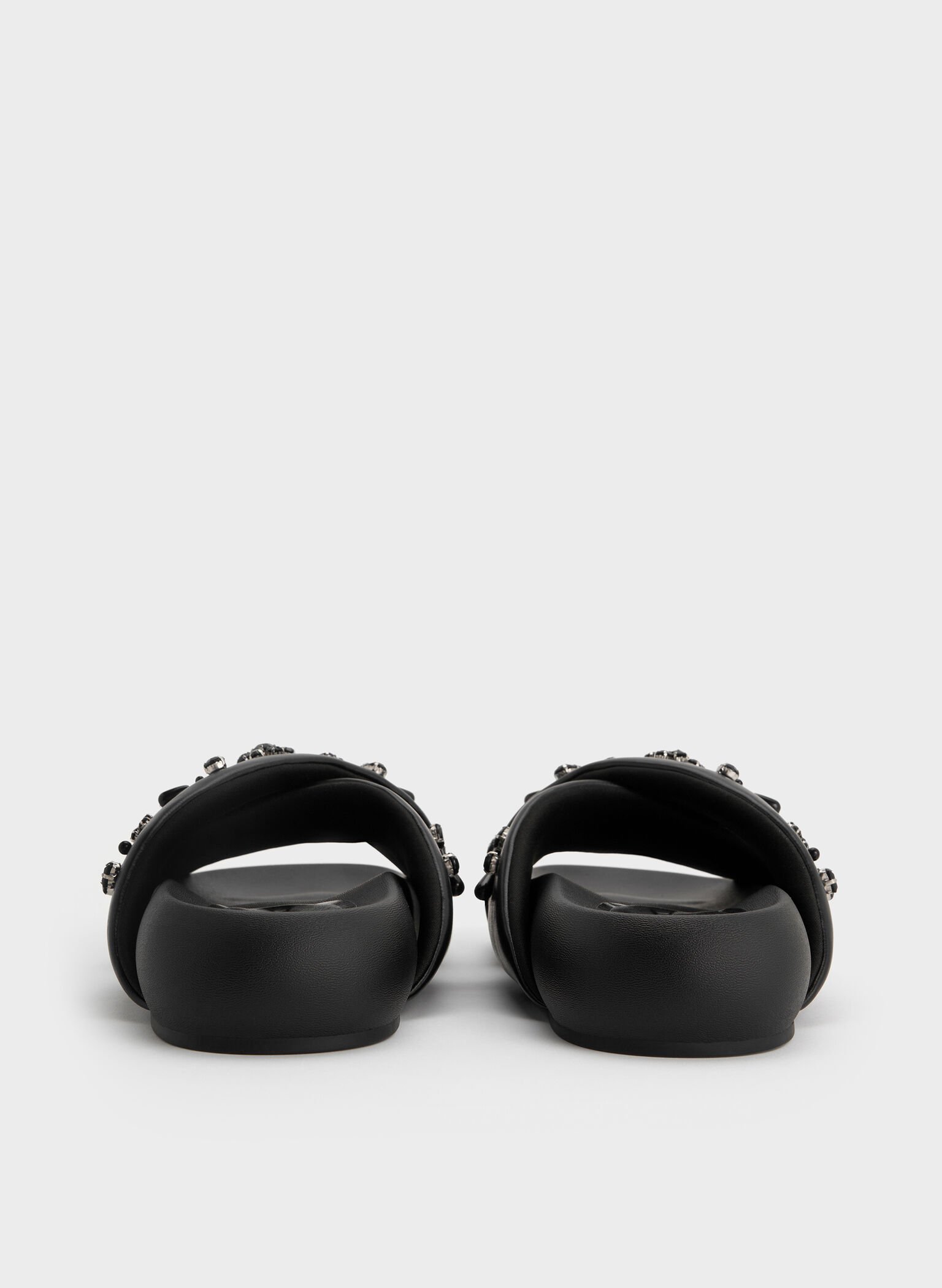 Gem & Pearl Flatform Sandals, Black, hi-res