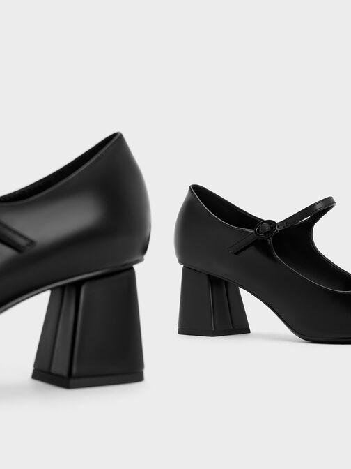 Pointed-Toe Mary Jane Pumps, Black Box, hi-res