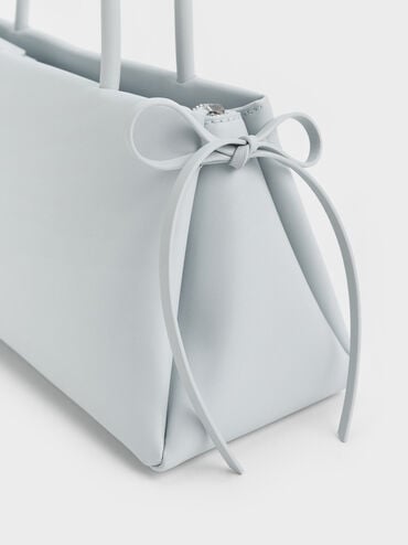 Hazel Bow Elongated Trapeze Shoulder Bag, Sea Salt Blue, hi-res