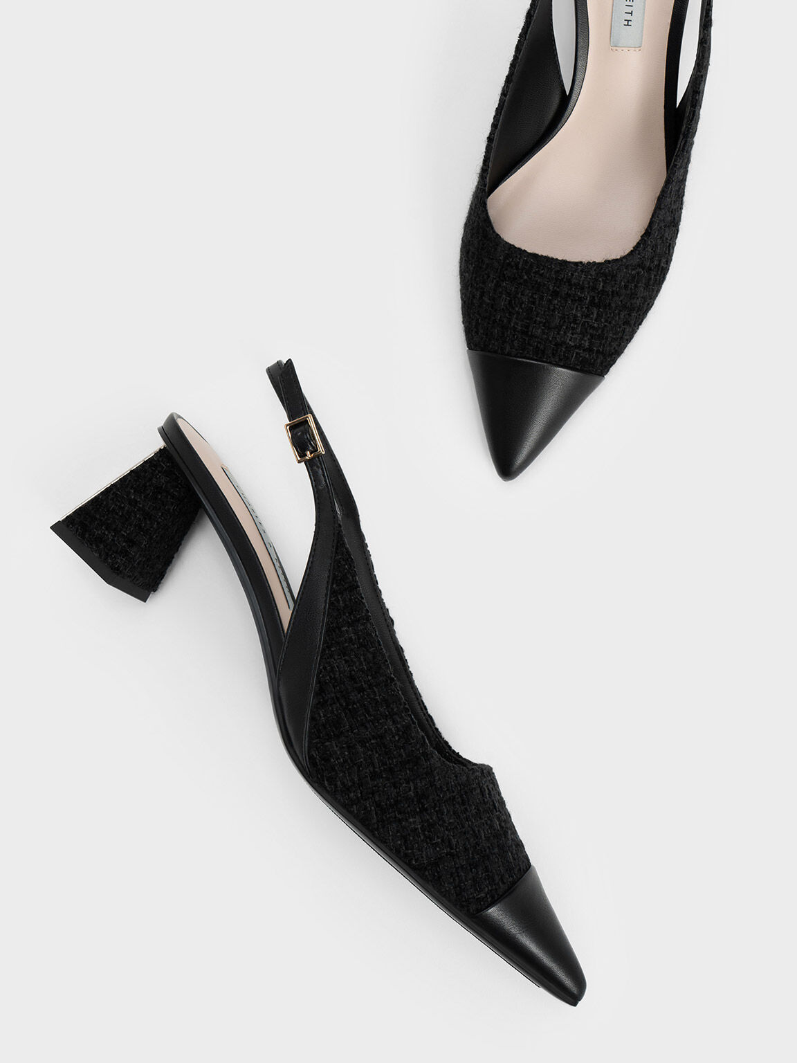 Cap toe slingback pumps store