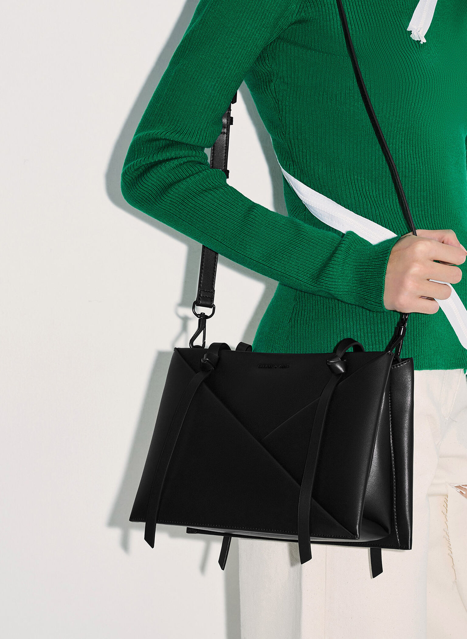 Midori Geometric Tote Bag, Noir, hi-res