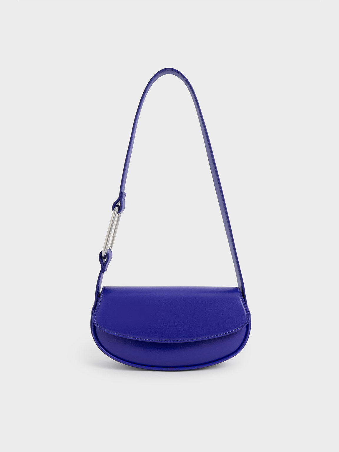 Curved Front Flap Shoulder Bag