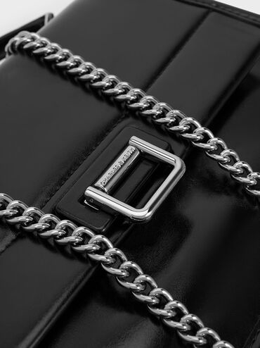 Neva Chain-Strap Shoulder Bag, Noir, hi-res