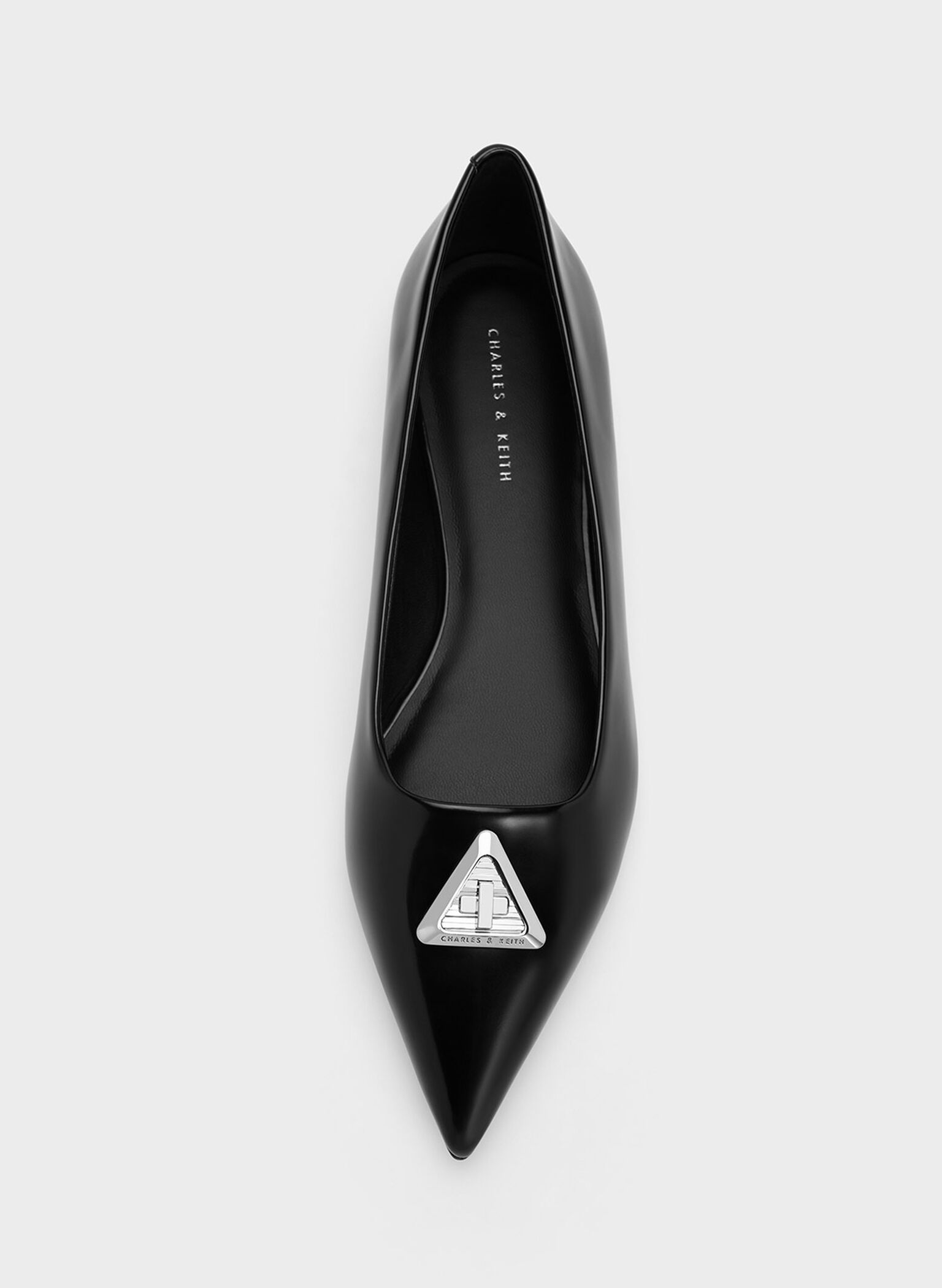 Trice Metallic Accent Pointed-Toe Flats, Black Box, hi-res