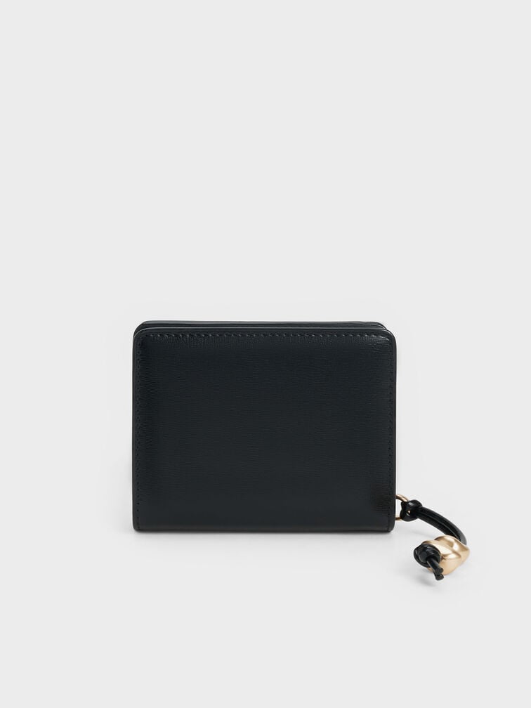 Augustine Sculptural-Detail Small Wallet, Black, hi-res