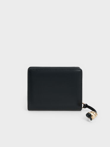 Augustine Sculptural-Detail Small Wallet, Black, hi-res