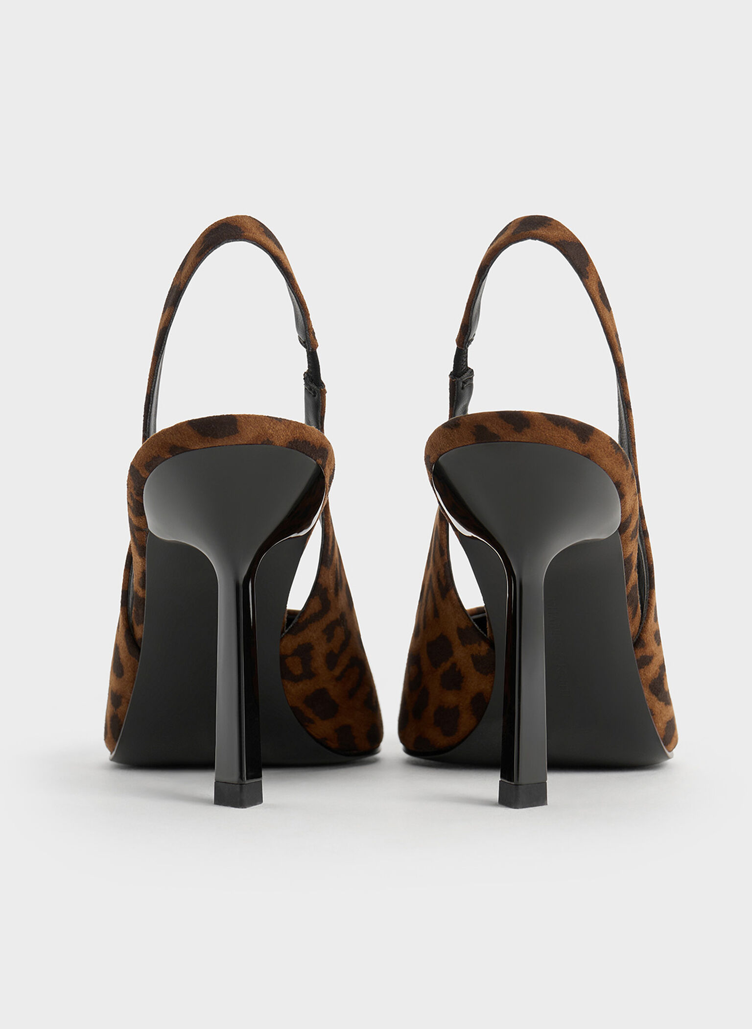 Leopard-Print Pointed-Toe Slingback Pumps, Animal Print Brown, hi-res