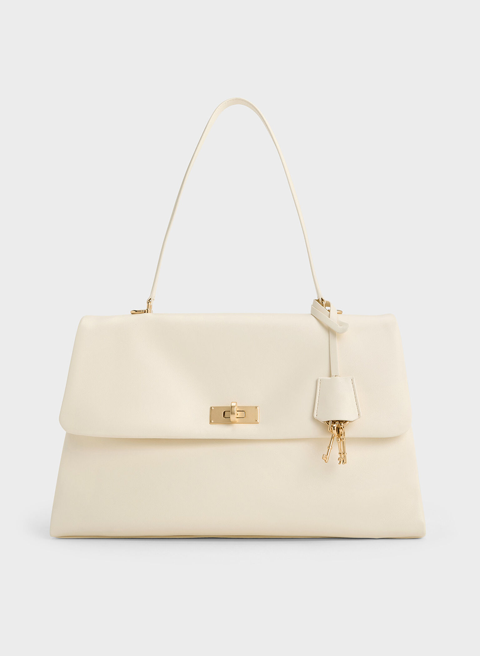 Kerry Top Handle Satchel Bag, Cream, hi-res