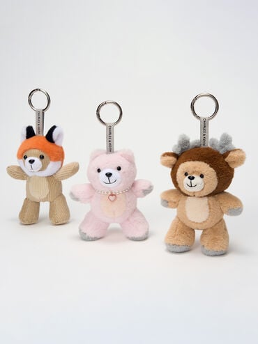 Dodie Heart-Necklace Pink Bear Charm, Multi, hi-res