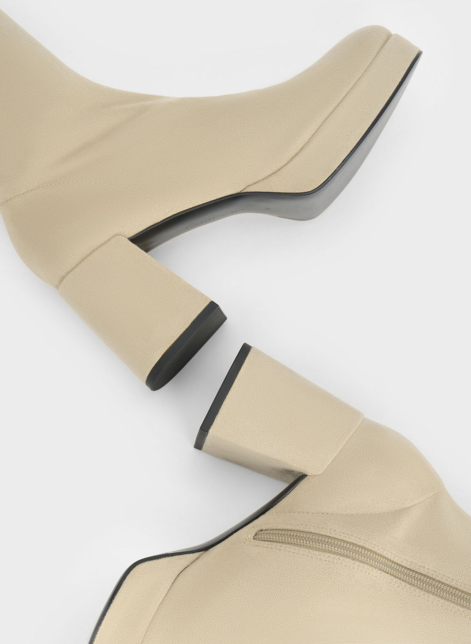 Evie Textured Platform Thigh-High Boots, Beige, hi-res