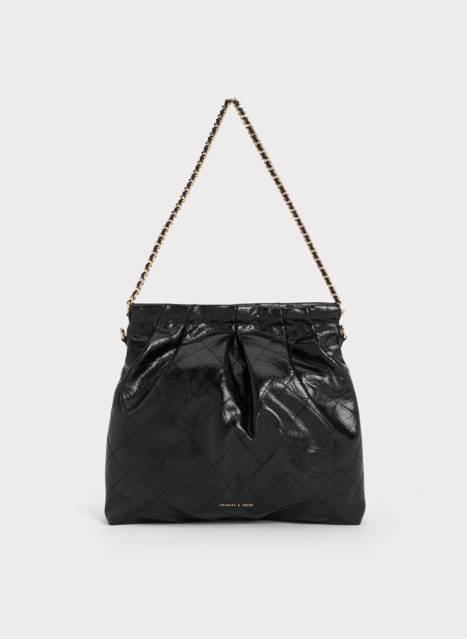 Duo Double Chain Hobo Bag, Black, hi-res