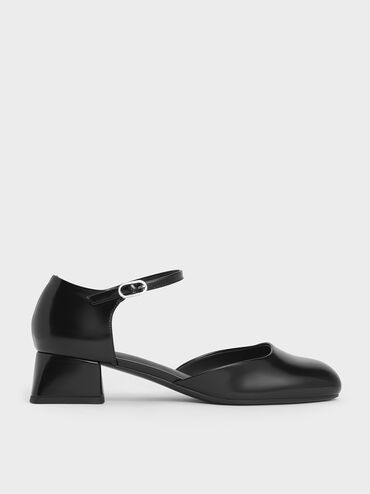D'Orsay Ankle-Strap Pumps, Black Box, hi-res