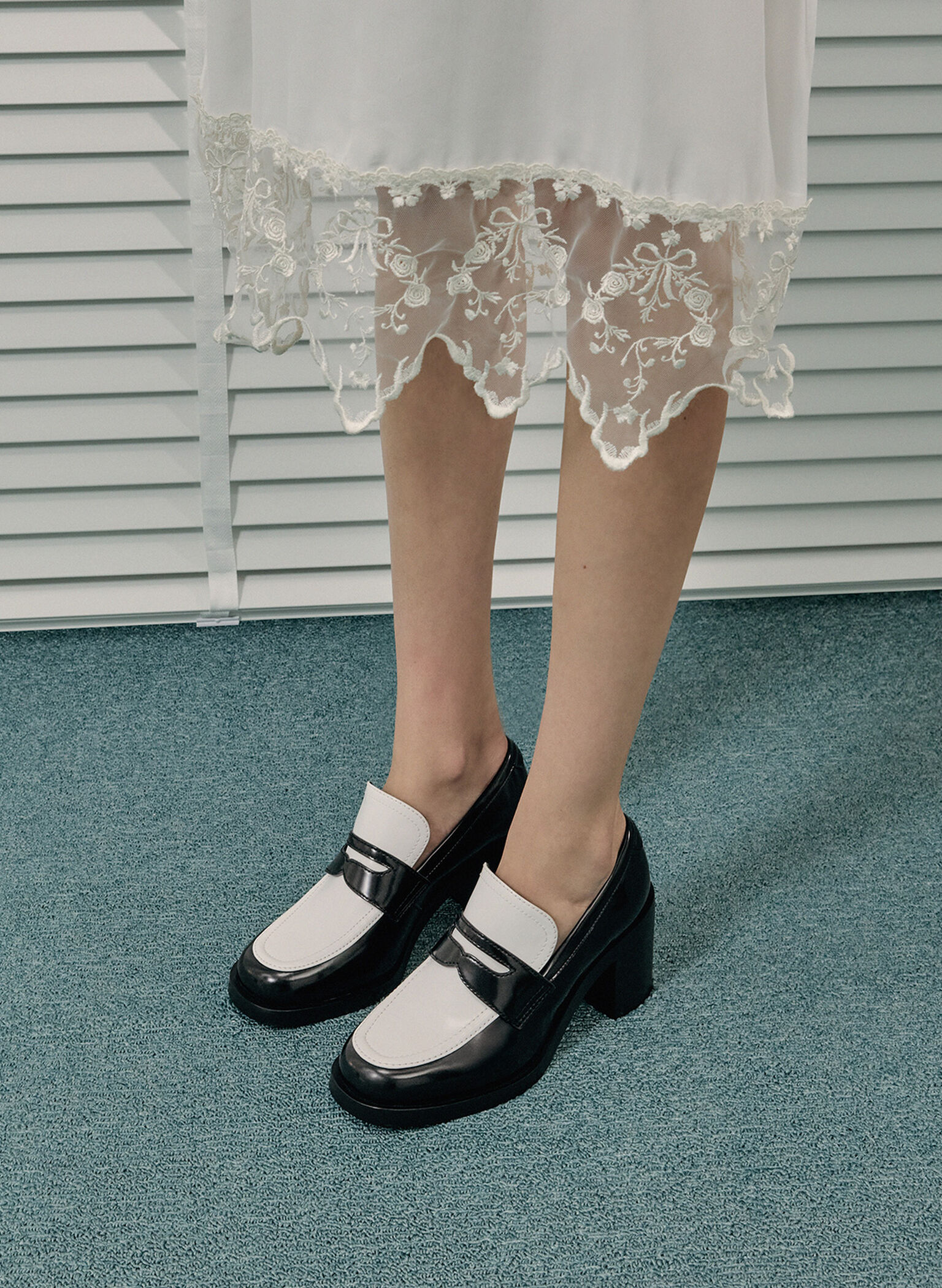 Penny Loafer Block-Heel Pumps, Multi, hi-res
