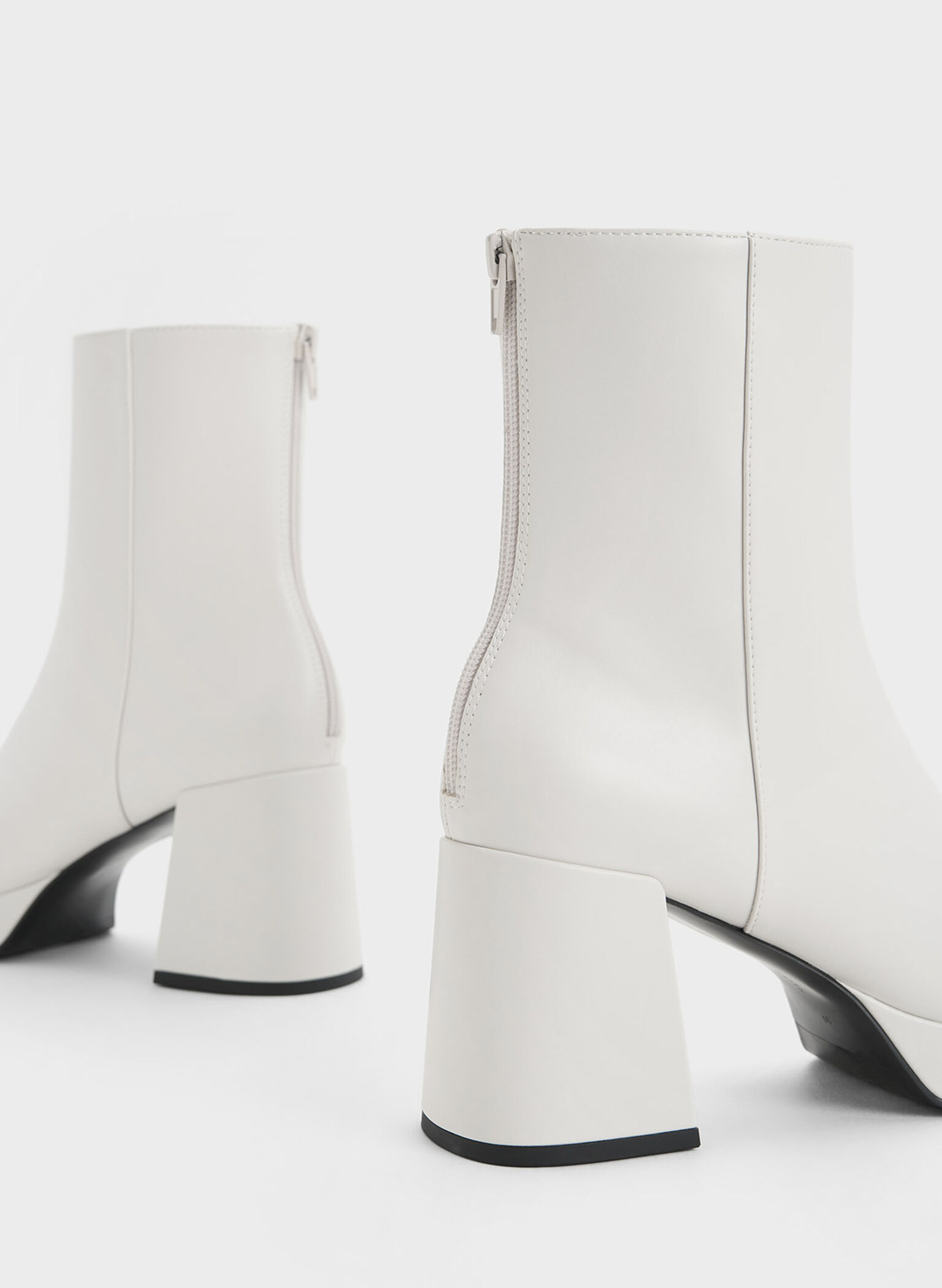 Evie Knitted-Sock Ankle Boots, White, hi-res