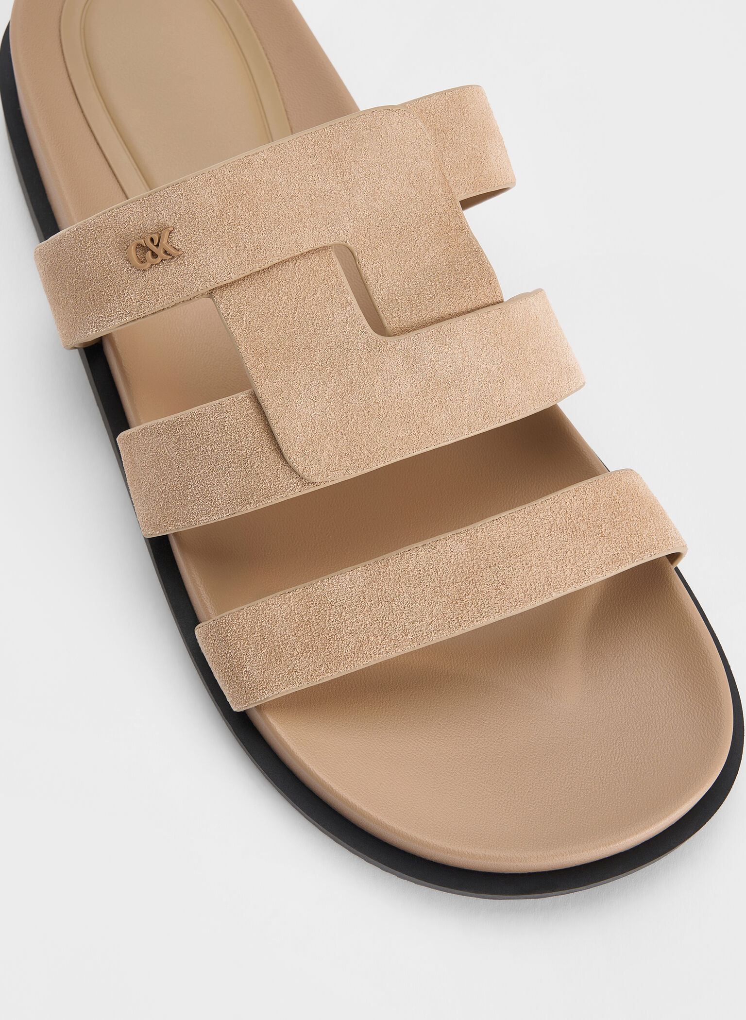 Joan Suede Flatform Sandals, Beige, hi-res