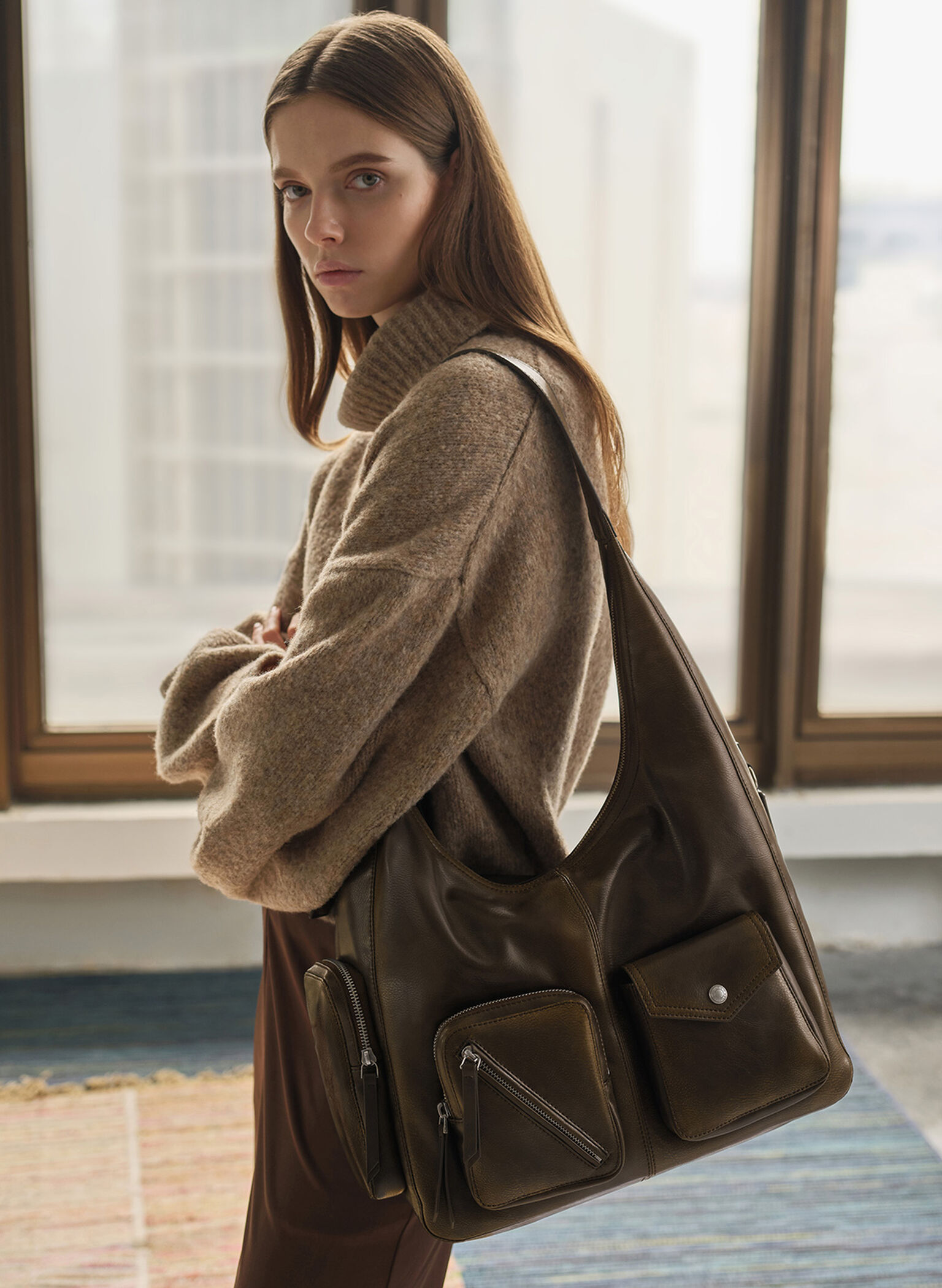 Thora Multi-Pocket Hobo Bag, Multi, hi-res
