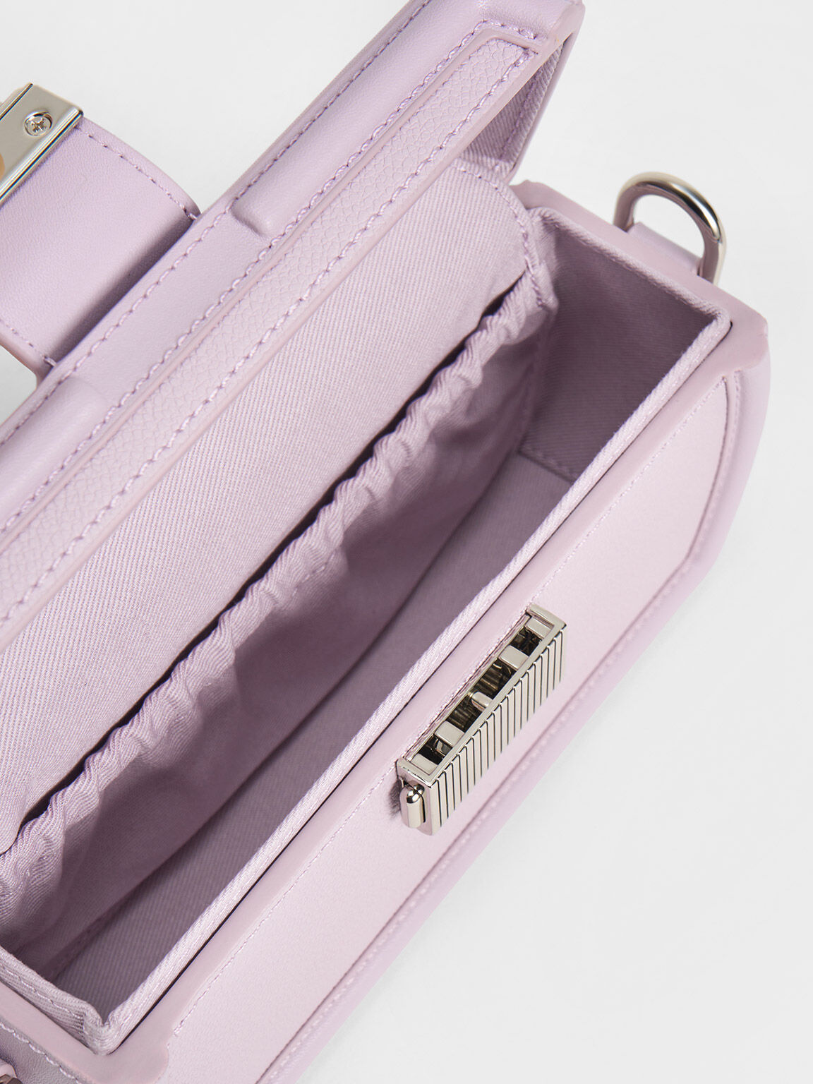 Lilac Leona Belted Geometric Clutch CHARLES KEITH UK