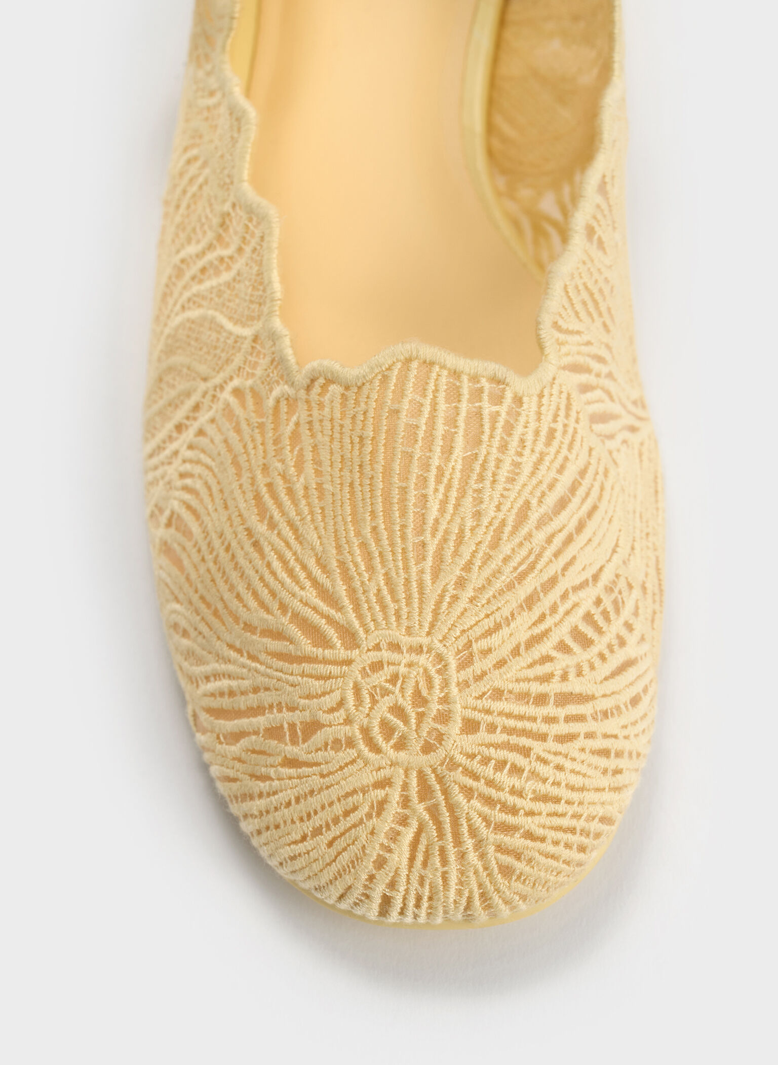 Crochet Floral Mary Jane Flats, Yellow, hi-res