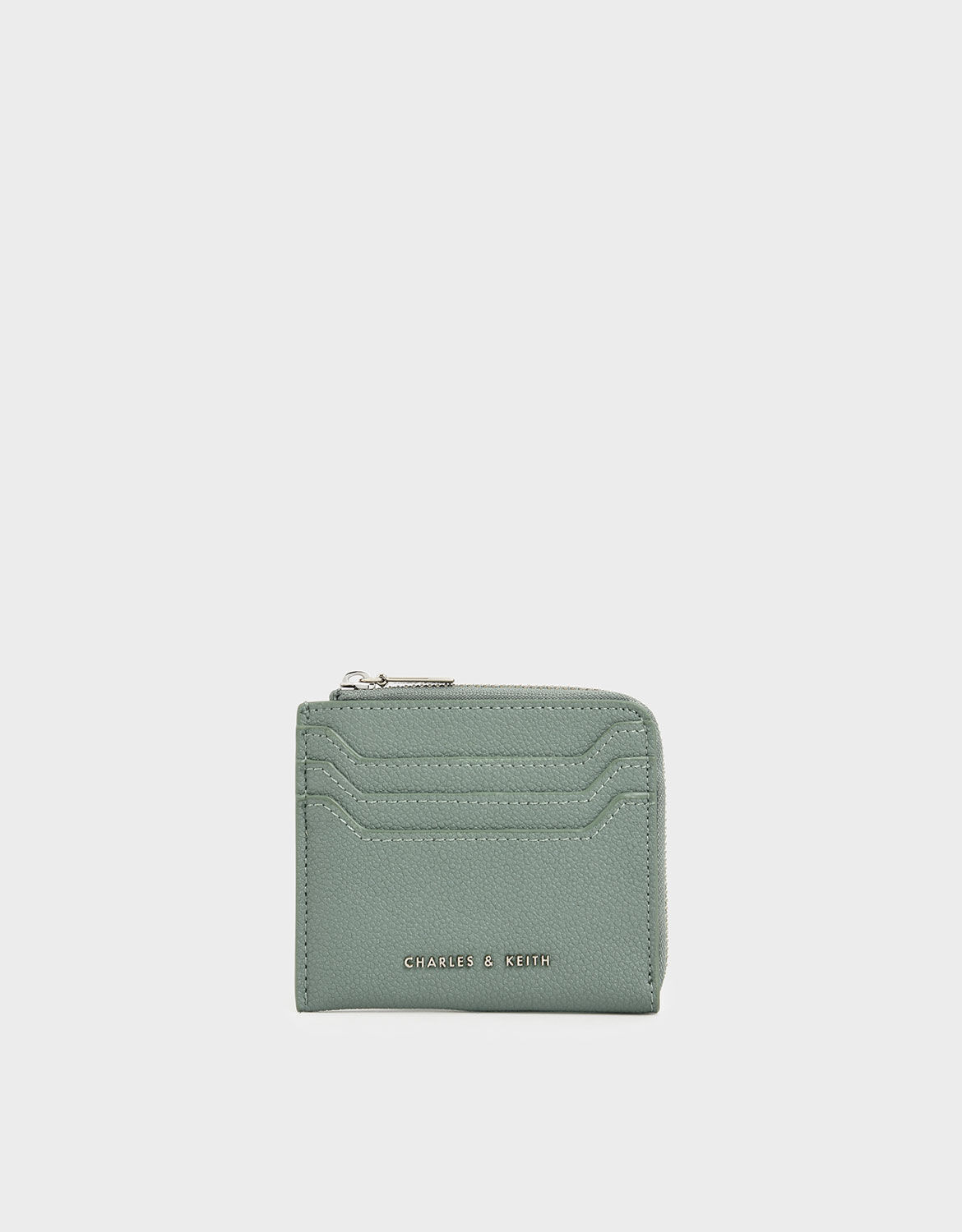 Sage Green Small Zip Pouch CHARLES KEITH UK