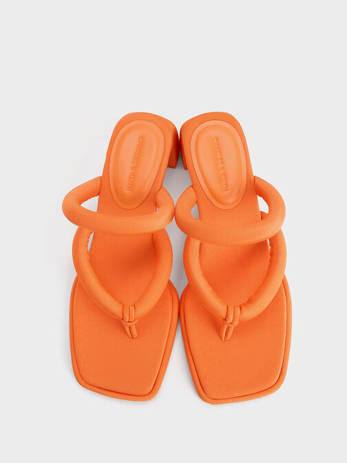Toni Puffy-Strap Thong Sandals, Orange, hi-res